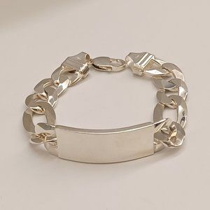 925 sterling silver Figaro style men bracelet
